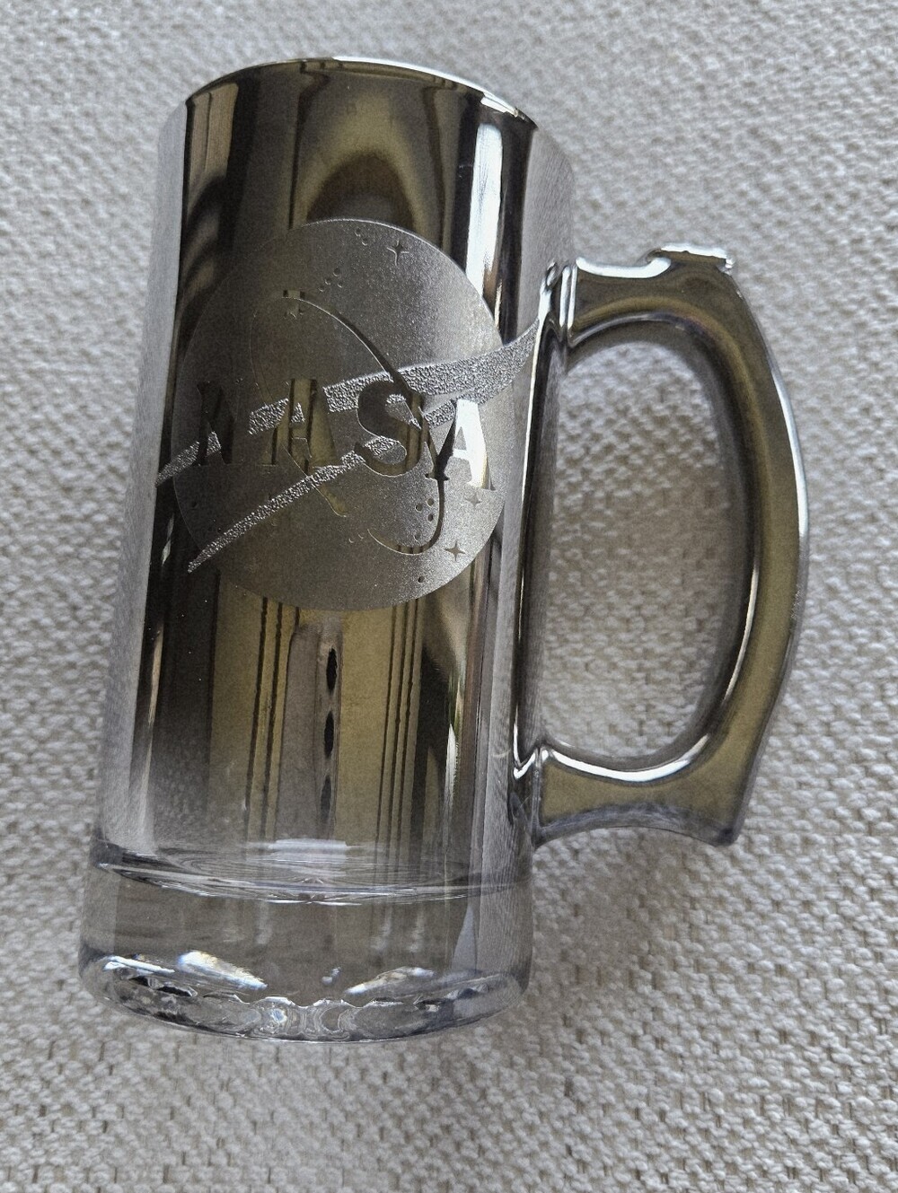 Vintage NASA Kennedy Space Center Space Shuttle Glass Smoke Mug 90s Collect